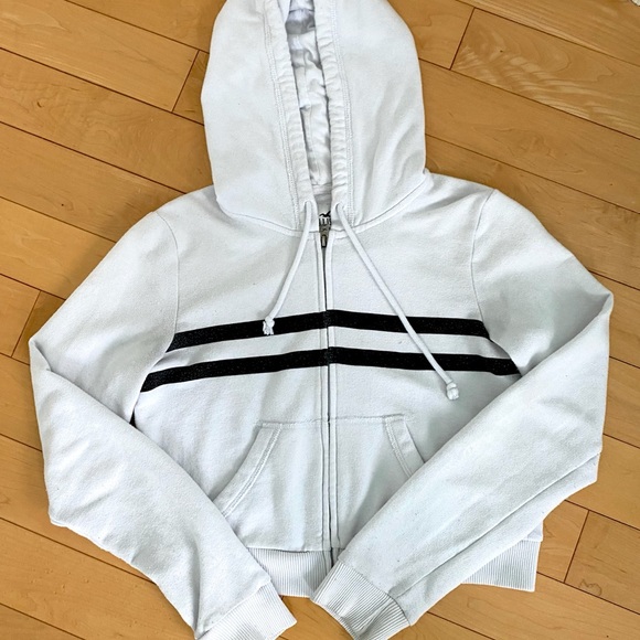 Hollister white cropped zip up sweater - Picture 4 of 4